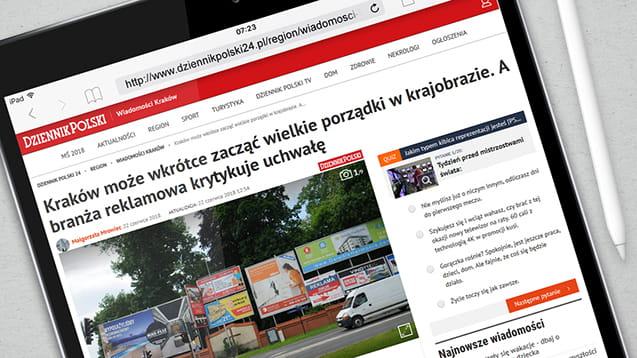 Cityboard Media, uchwała reklamowa, Kraków, Dziennik Polski 