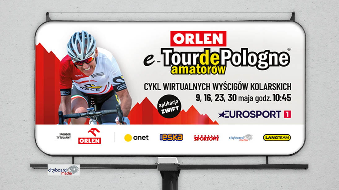 Orlen e-Tour de Pologne Amatorów na nośnikach Cityboard Media 